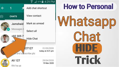 how to hide chat in fmwhatsapp